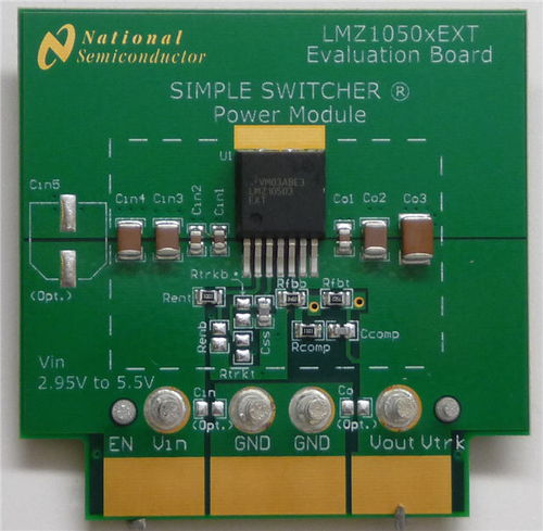 LMZ10503EXTEVAL Simple SwitcherR 扩展温度电源模块 5.5V 输入电压 3A 评估板